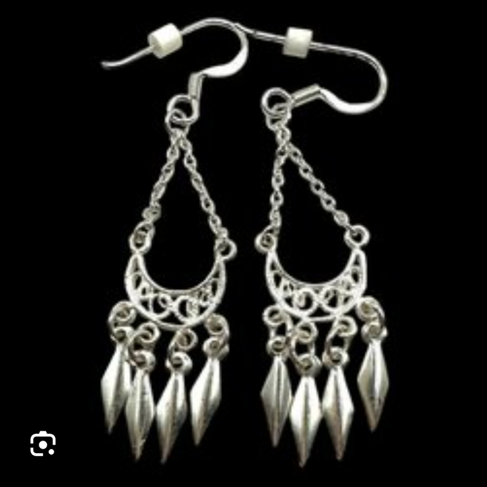 Chandelier Dangle Earring Sterling Silver Earring Holder 2 Inches Silver Tone